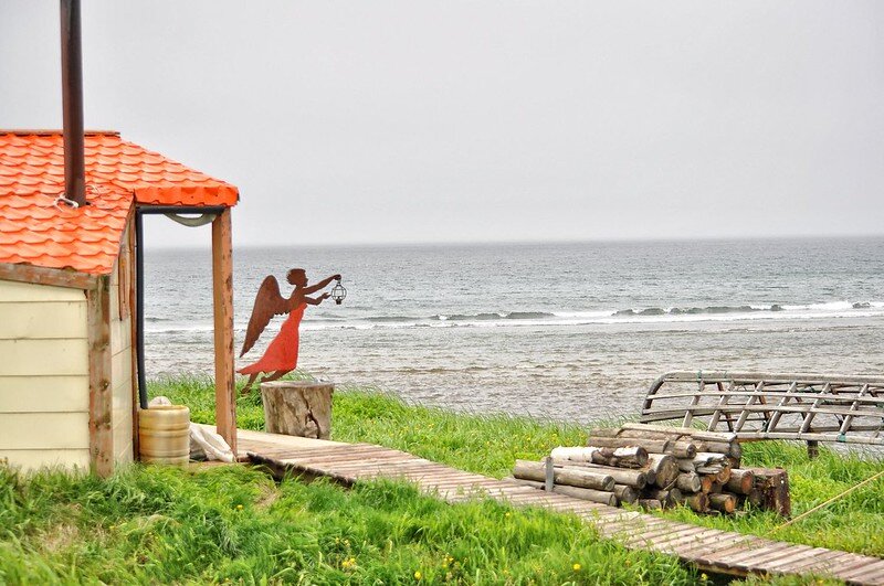 Вид на море в селе Никольском на острове Беринга