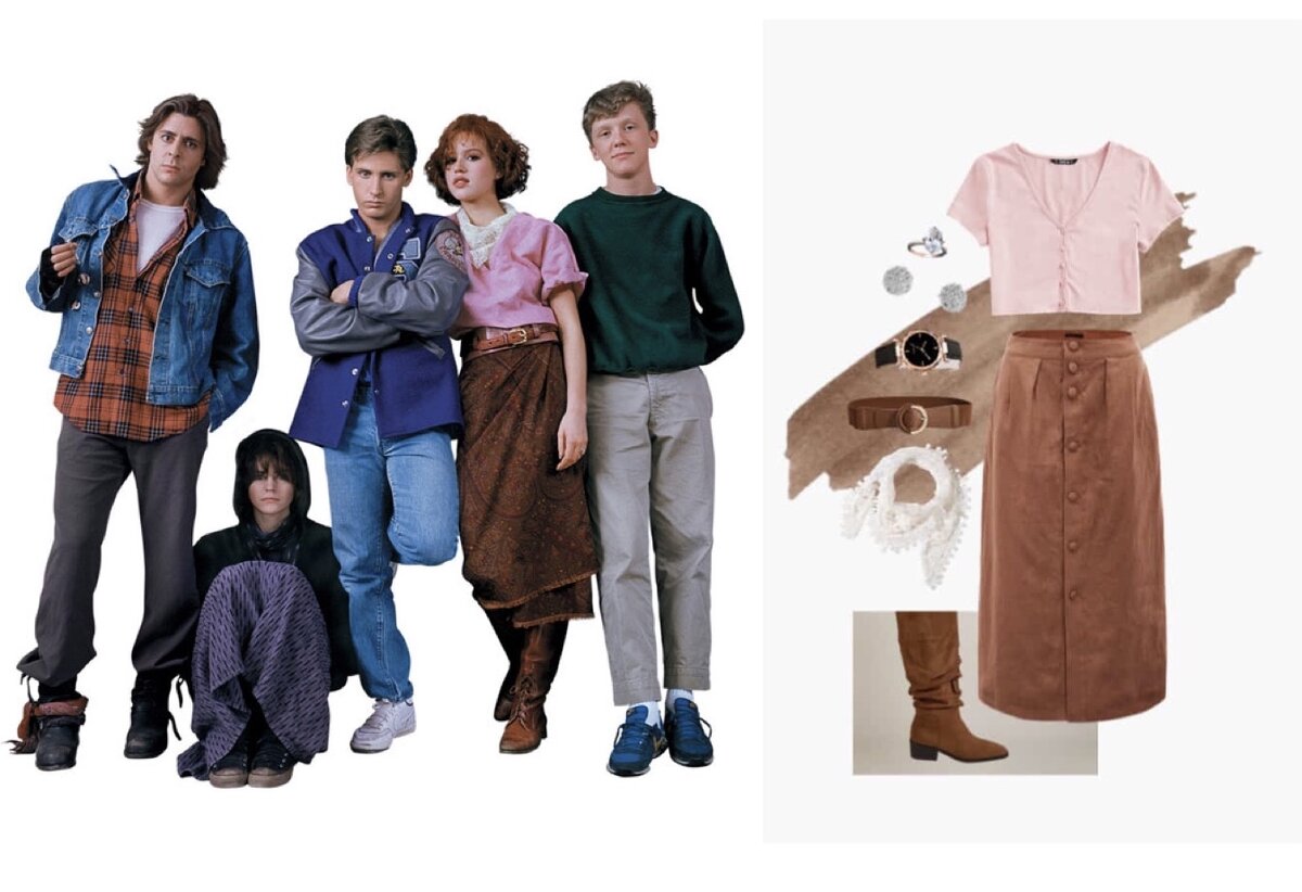 Герои фильма «Клуб завтрак». Образ Клэр. Все предметы одежды взяты с SHEIN.