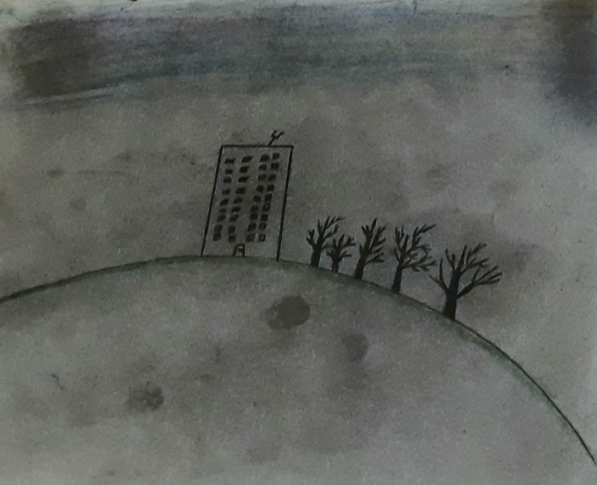 Рисунок главного героя из рассказа "М А М А"