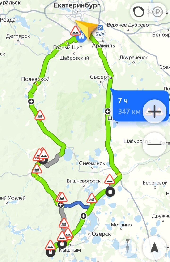 Наш маршрут на Яндекс навигаторе 