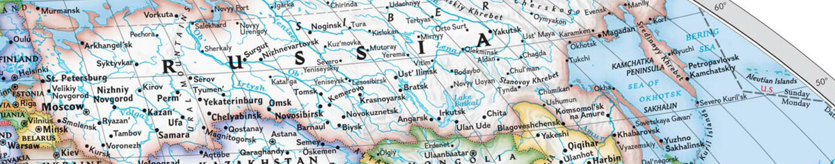 На картинке видны 60-я и 50-я параллели 