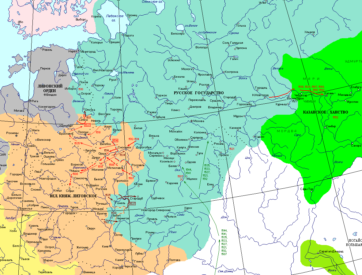 Карта россии 1550