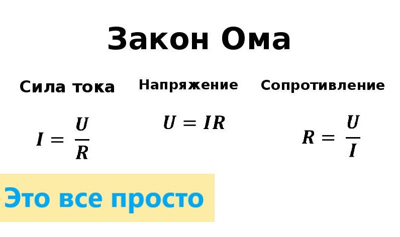 Напряжение через закон ома