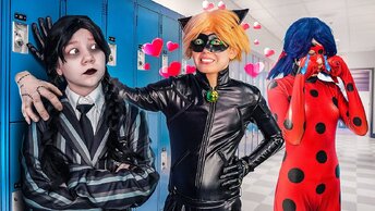 Wednesday Addams stole Ladybug's boyfriend! Wednesday and Cat Noir are now a couple!