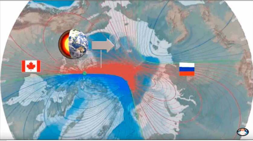 Какой полюс появится у заостренного конца. Движение Южного магнитного полюса. Северный магнитный полюс 2023. Координаты Северного магнитного полюса земли 2023. Северный и Южный полюс земли.