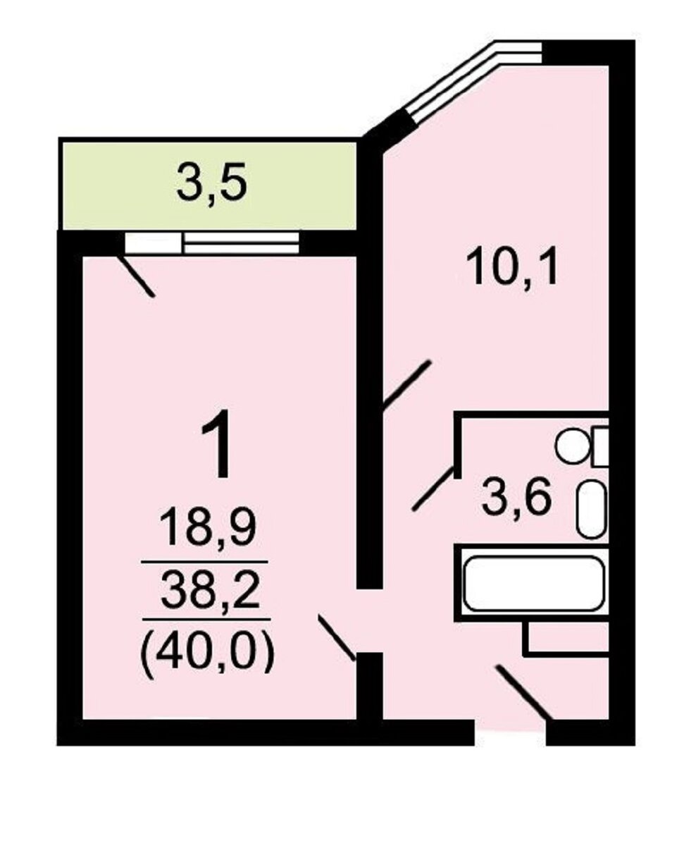Планировка однушки в П44К