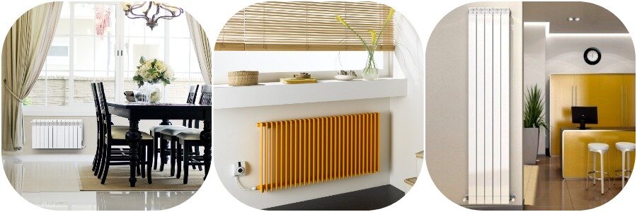 На фото: батареи из алюминия