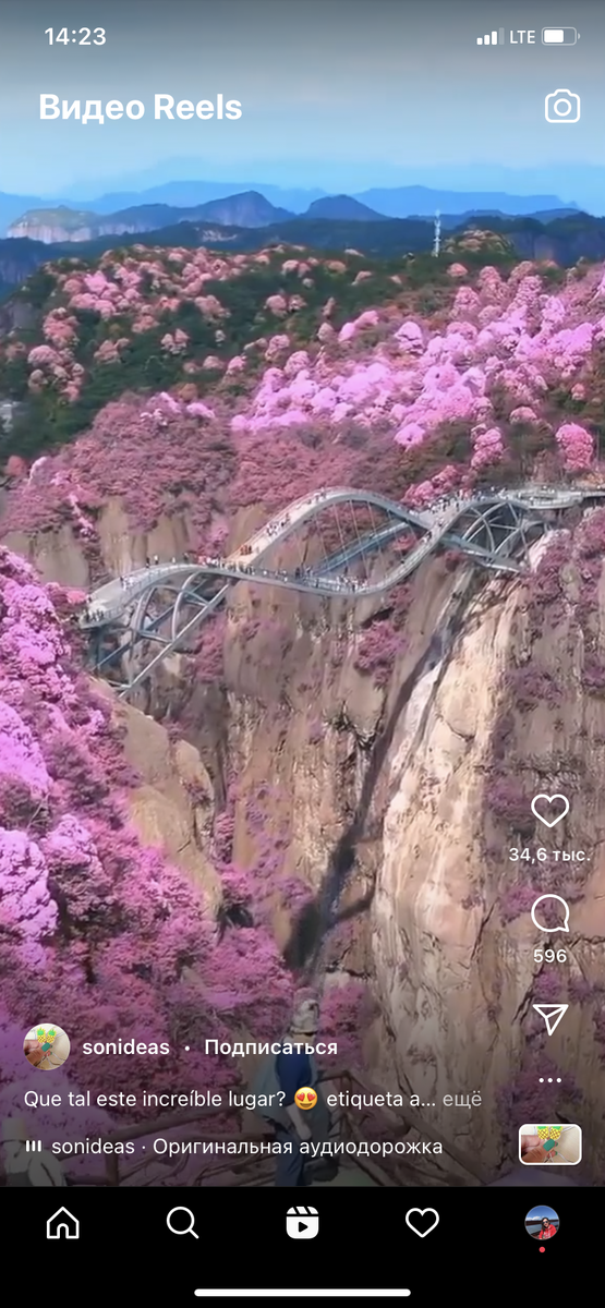 Скрин раздела Reels в Инстаграм.