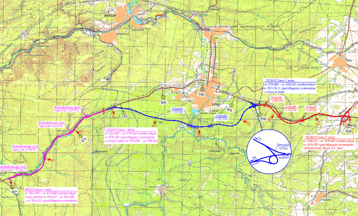 Новая трасса м5. Трасса м5 сим проект. Карта трассы м5.