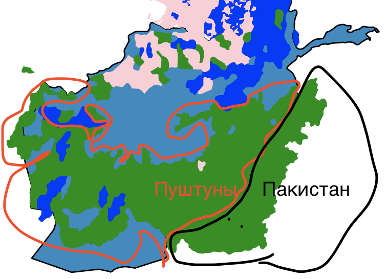 Этническая карта Афганистана. Народы бывшего СССР, населяющие эту страну