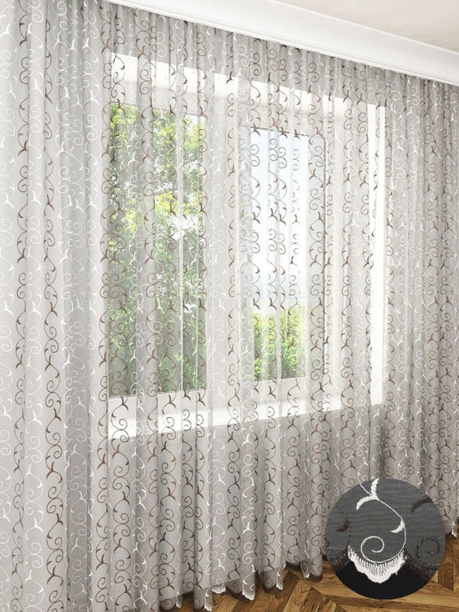 НА ФОТО: Тюль Blesslight  "Беатрис" с утонченной вышивкой АРТИКУЛ: 47372928 https://www.wildberries.ru/catalog/47372928/detail.aspx?targetUrl=SP