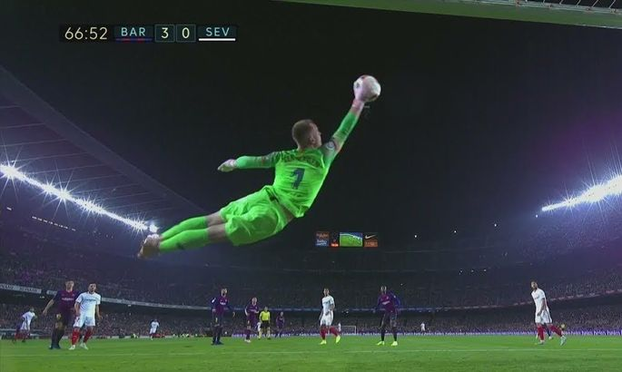 Бешенный сейв Тер Штегена против Севильи