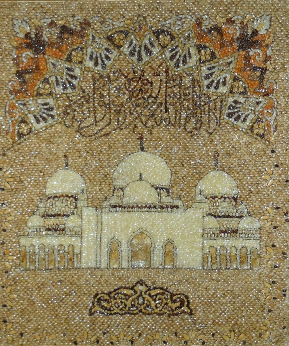 Картина из зёрен растений