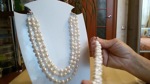 Видео урок №5. Жемчужное колье на основе бисерной сетки. Часть №1. Beaded necklake