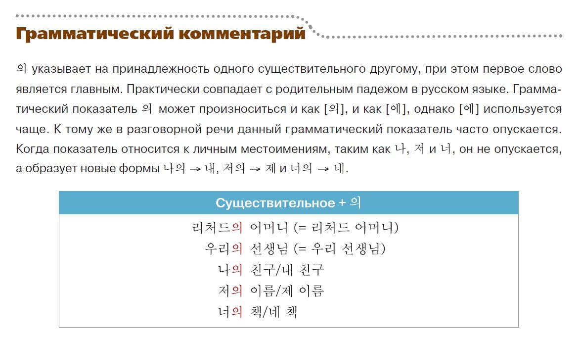 Корейский язык. 세종한국어2 Урок 8 ч.2. Существительное + 의. Глагол/прилагательное  + -(으)시- | Dana Park | Дзен