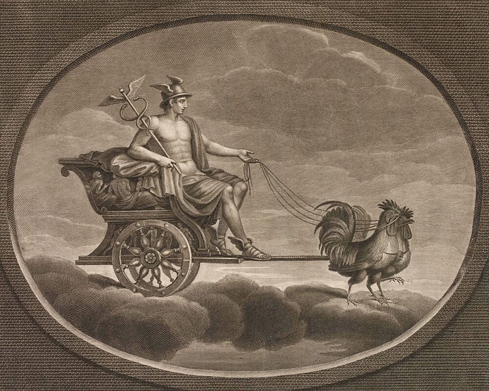Карло Лазинио (Carlo Lasinio;1759–1838). «Меркурий с кадуцеем в колеснице, запряженной петушками»