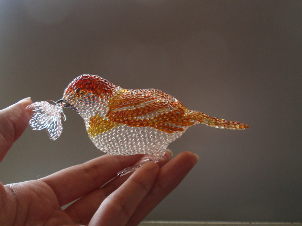 Кружево из стеклянных нитей Йоко Дои