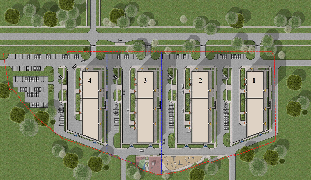 План застройки (материалы с сайта Застройщика ЖК Квартет)