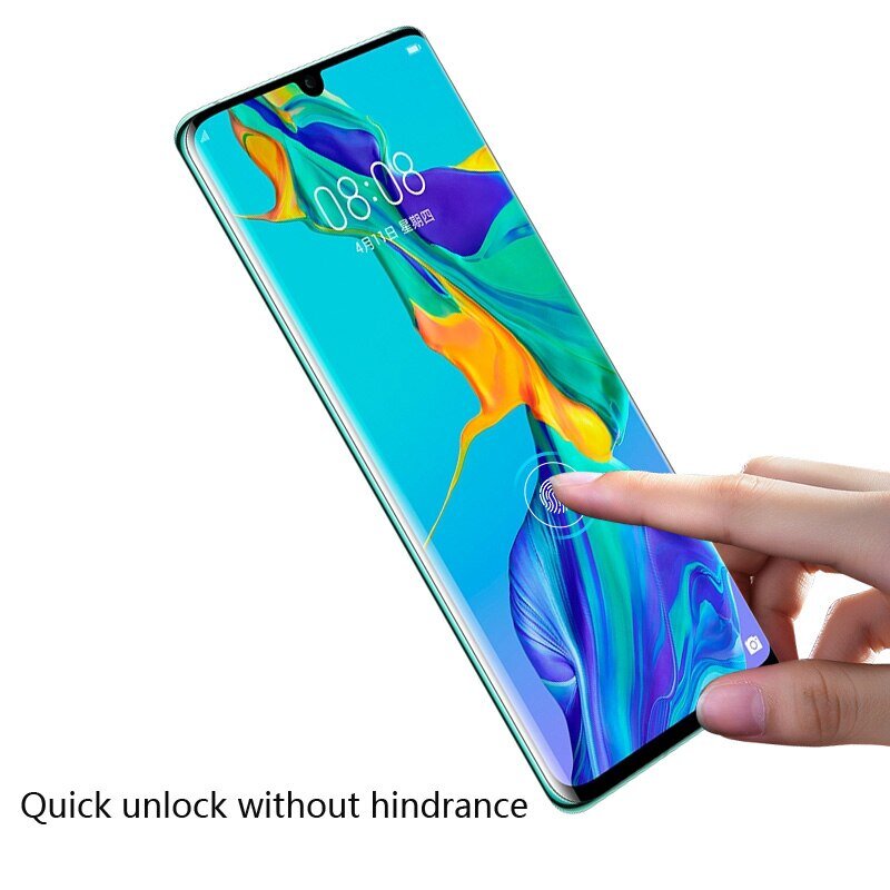 Защитное стекло 3d для huawei p30 pro с клеем и ультрафиолетовой лампой