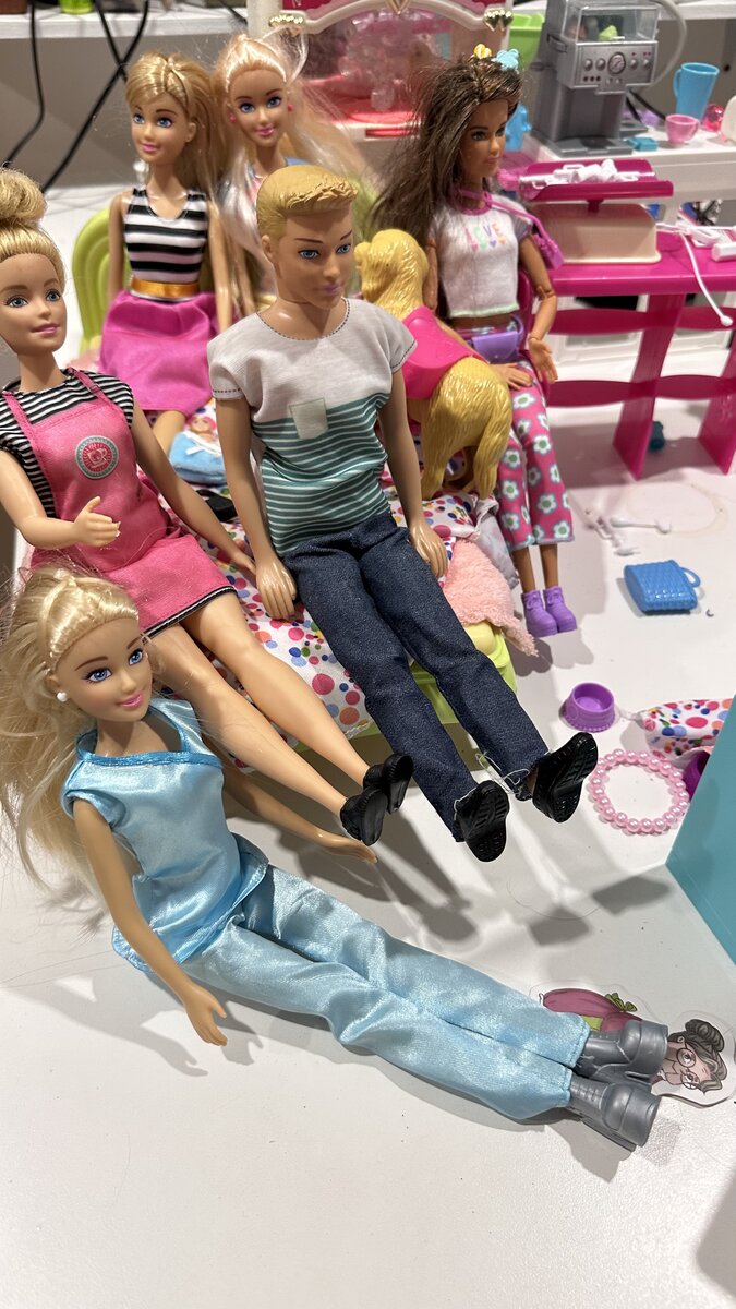 Как дома у кукол моей дочки, на 5 Барби один мужчина