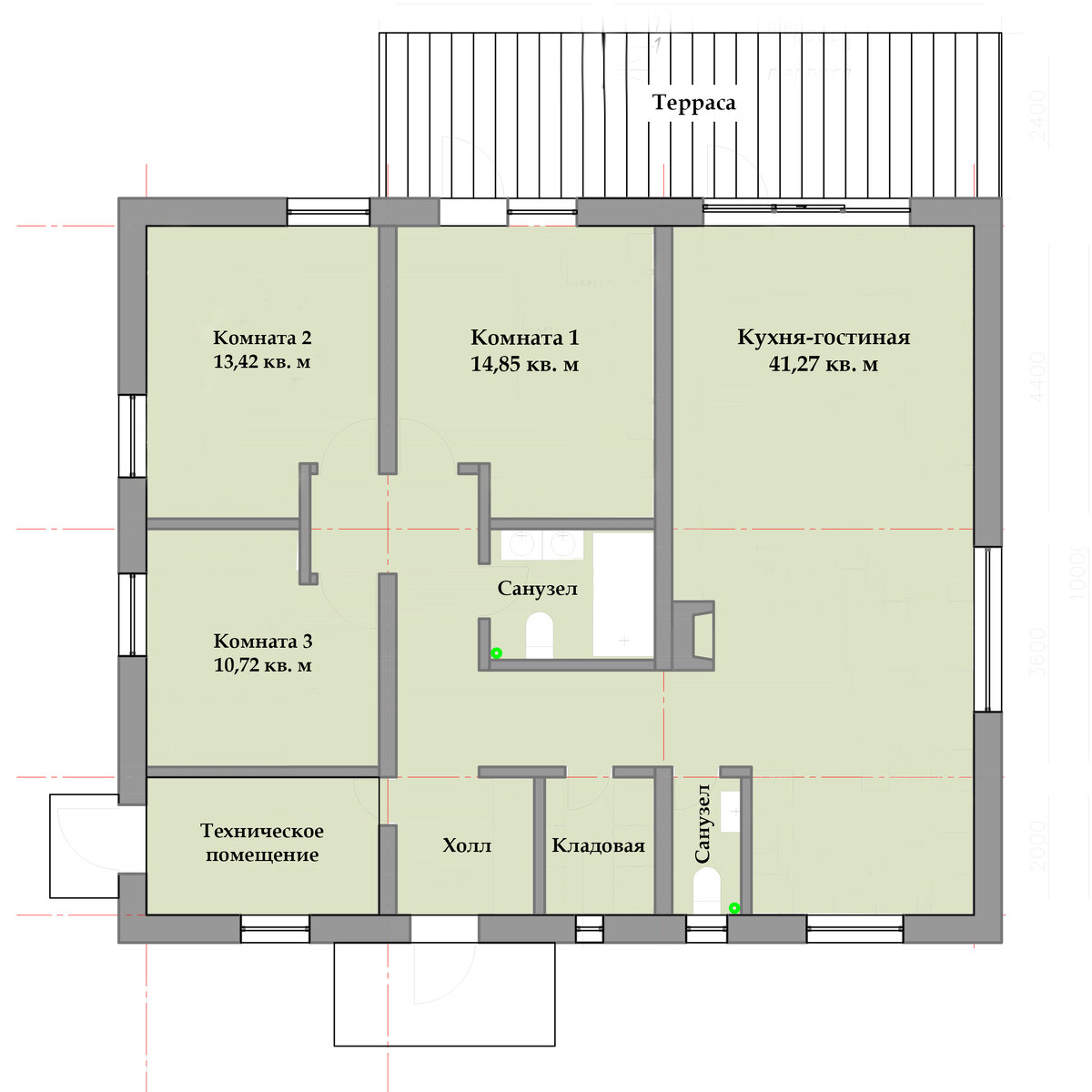 План внутренних помещений дома