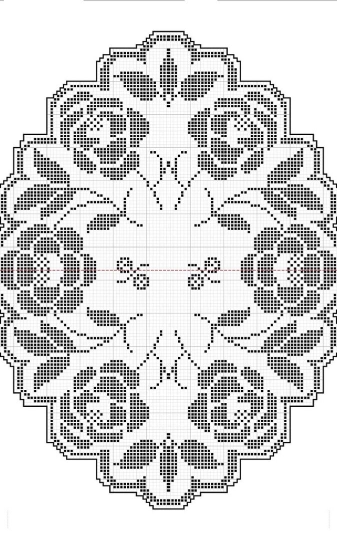 Филейная сетка: вяжем скатерти и салфетки с цветами. Подборка схем ...