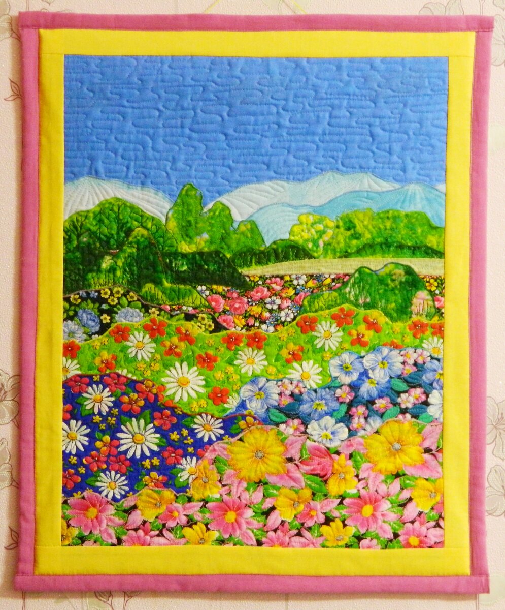 Мой способ лоскутной аппликации на лоскутной картине