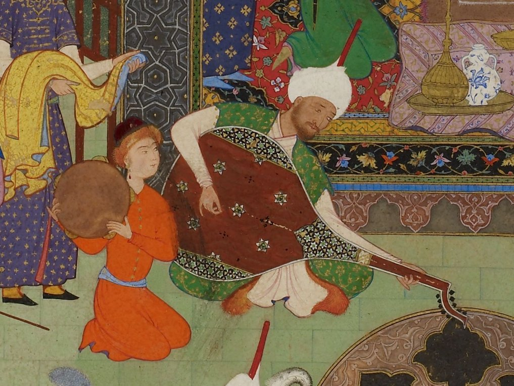 Хамсе Низами. «Хамсе» Низами (1539-1540 гг.),. Барбад Мервези. Персидские миниатюры 16 века.
