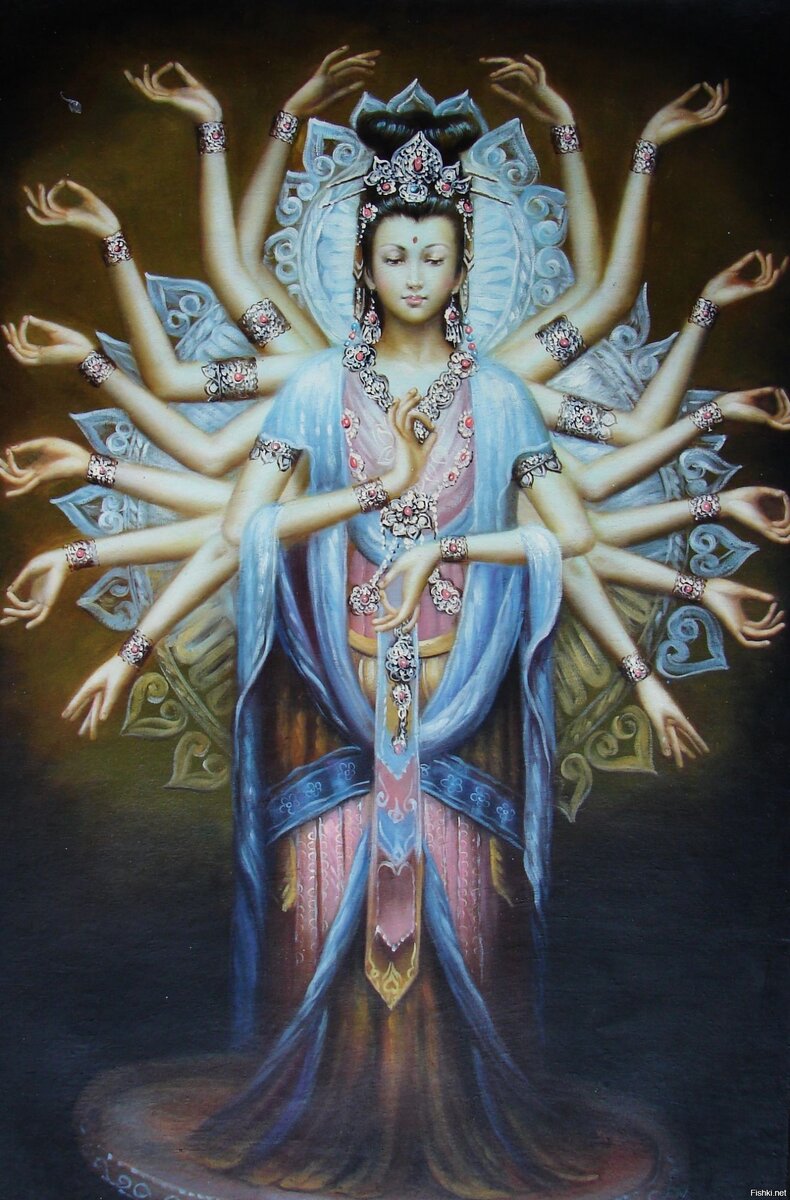 Многорукая богиня в Индии Шива