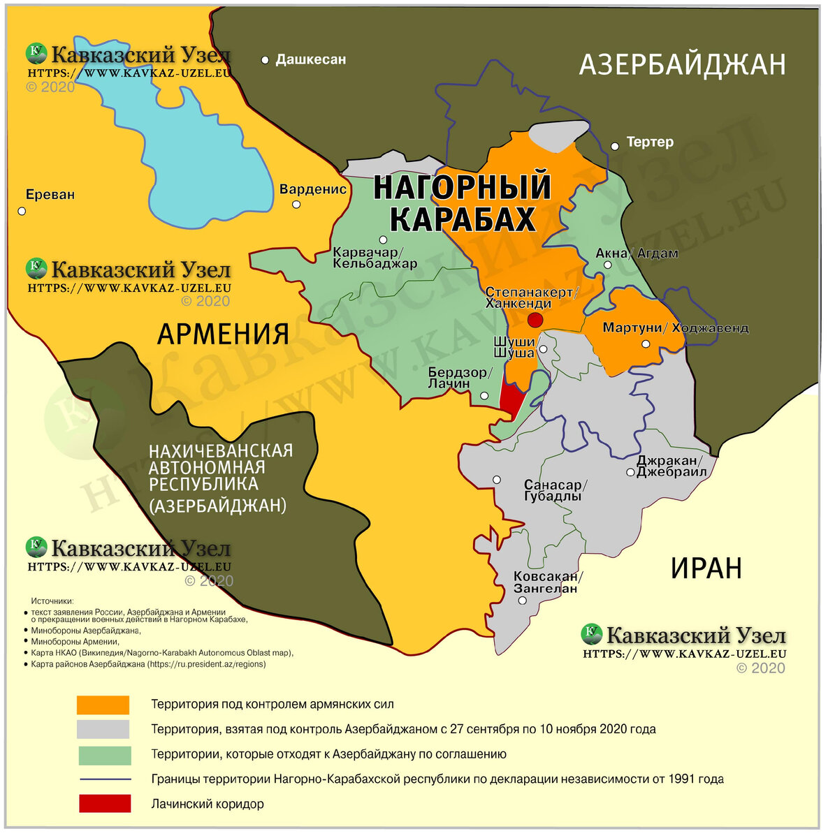 Карта Карабаха после войны 2020