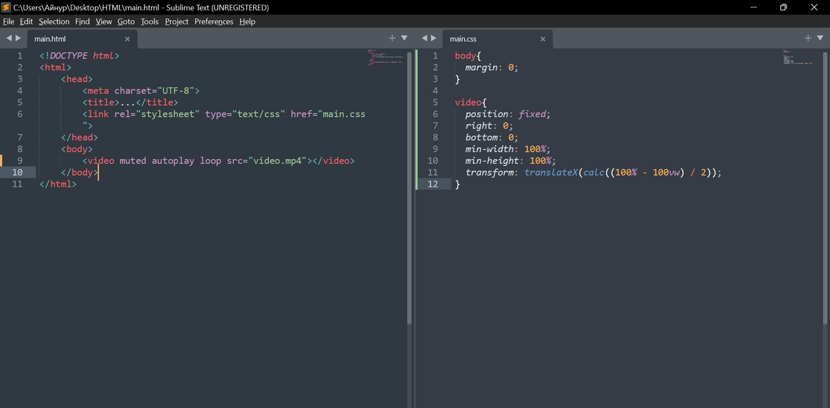 слева-Html       справа-CSS