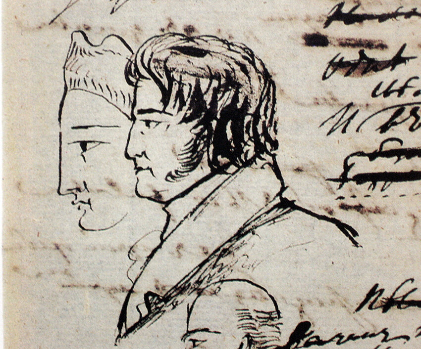 Федор Толстой. Рисунок Пушкина 