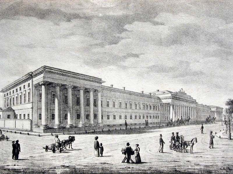 Казанский университет в 1830-е годы. https://upload.wikimedia.org/wikipedia/commons/a/a9/Kazan_University%2C_1832.jpg?uselang=ru