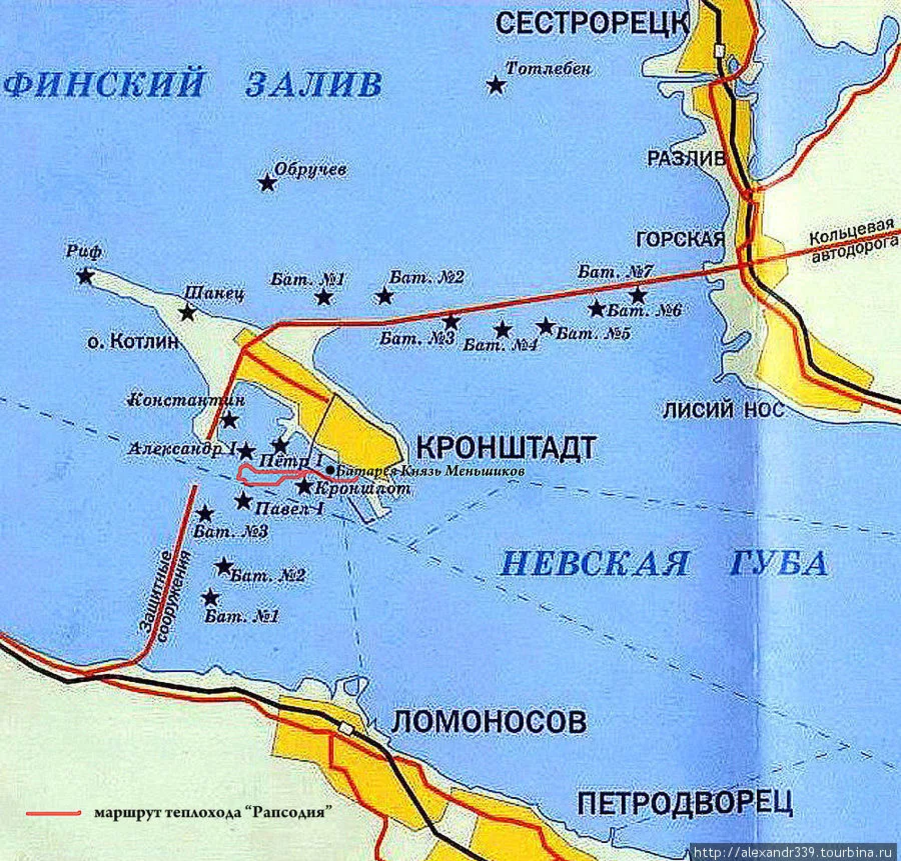 Карта финского залива с островами