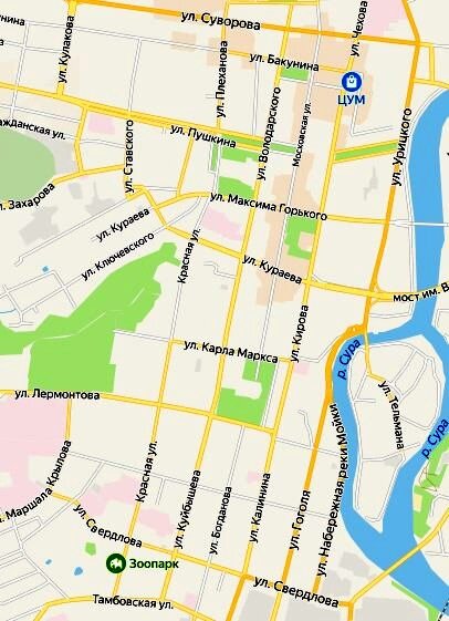 Шахматная структура центра г. Пенза