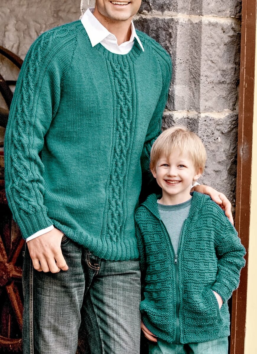 Мужской пуловер и жакет для мальчика