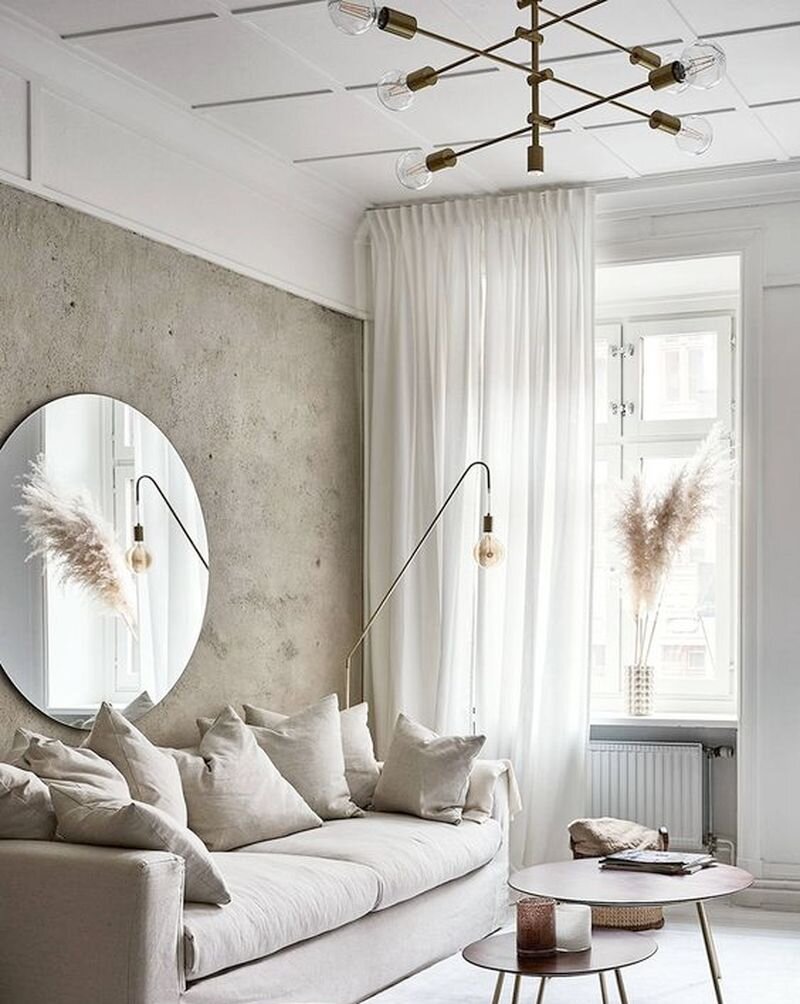 Современный интерьер. Металл и ткани. Фото 1.