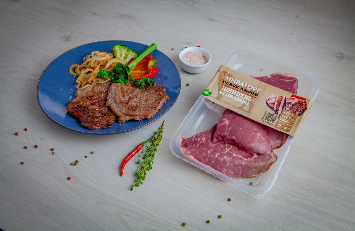 Шницель Мираторг из мраморной говядины Black Angus