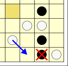 Захват одного камня противника в сидже