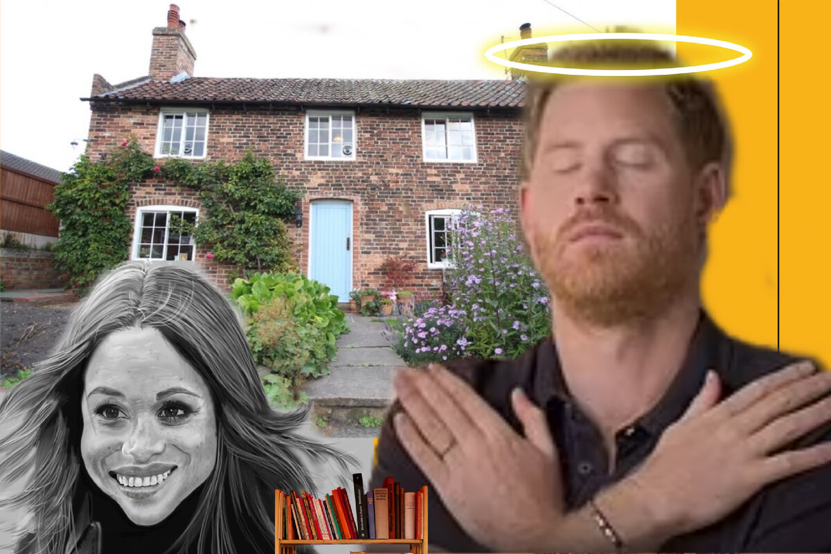 все якобы происходило в Ноттингем коттедже ( на фоне сзади) 