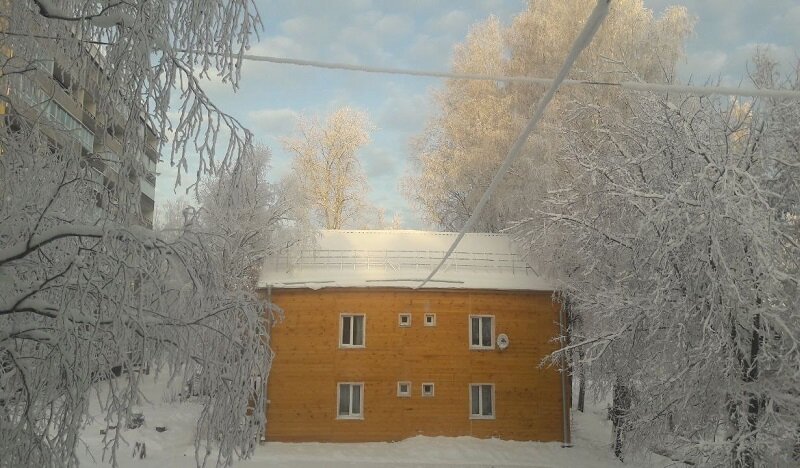 Русская зима глазами приехавшей из Узбекистана. Фото сделано мной. Вид из моего окна.