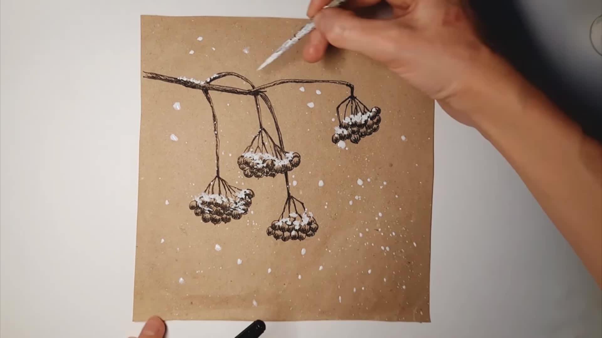 Как нарисовать веточку рябины