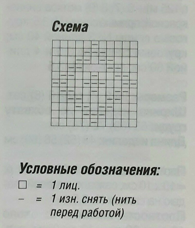 Схема узора варежек.