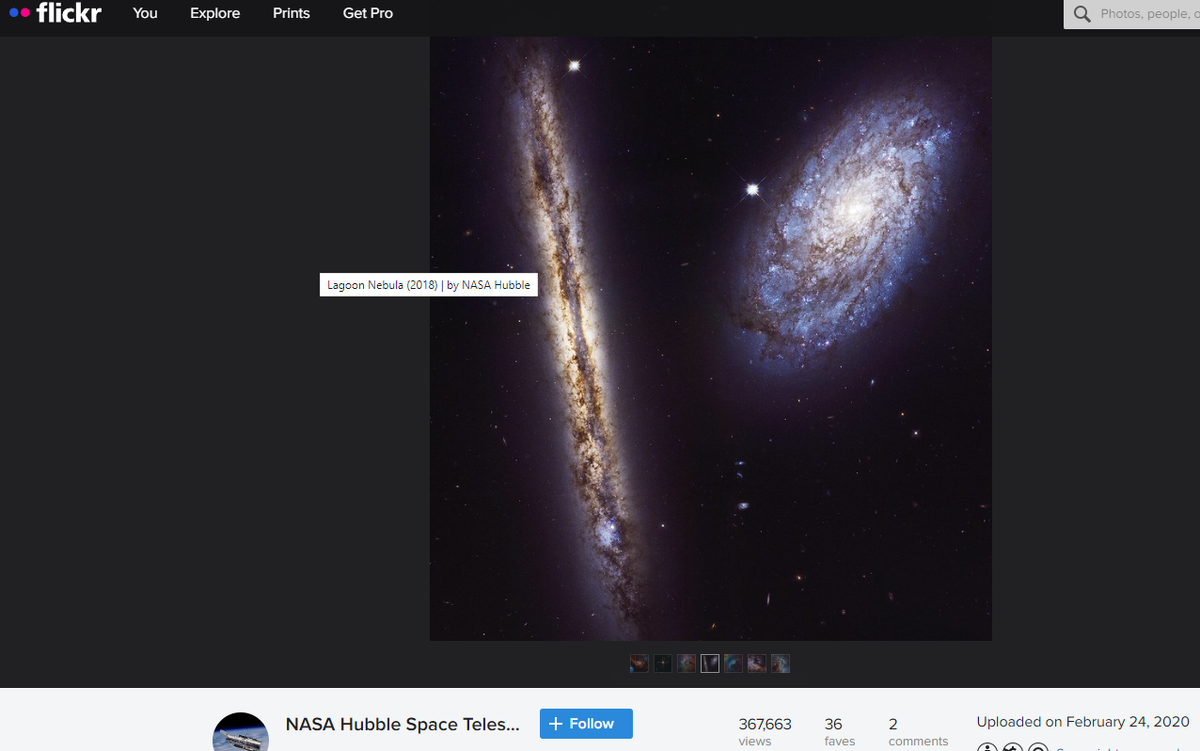 Сайт Flickr, страничка НАСА телескоп Хаббл.алактики NGC 4302 и NGC 4298.