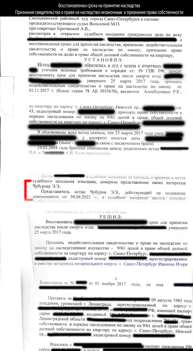 Если вам требуется юрист по наследственным спорам - пишите мне в WhatsApp: 8 (904) 334-42-05.