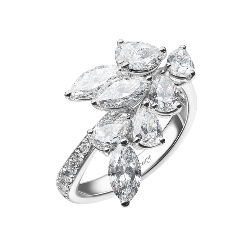 Кольцо Mercury Classic из белого золота с бриллиантами