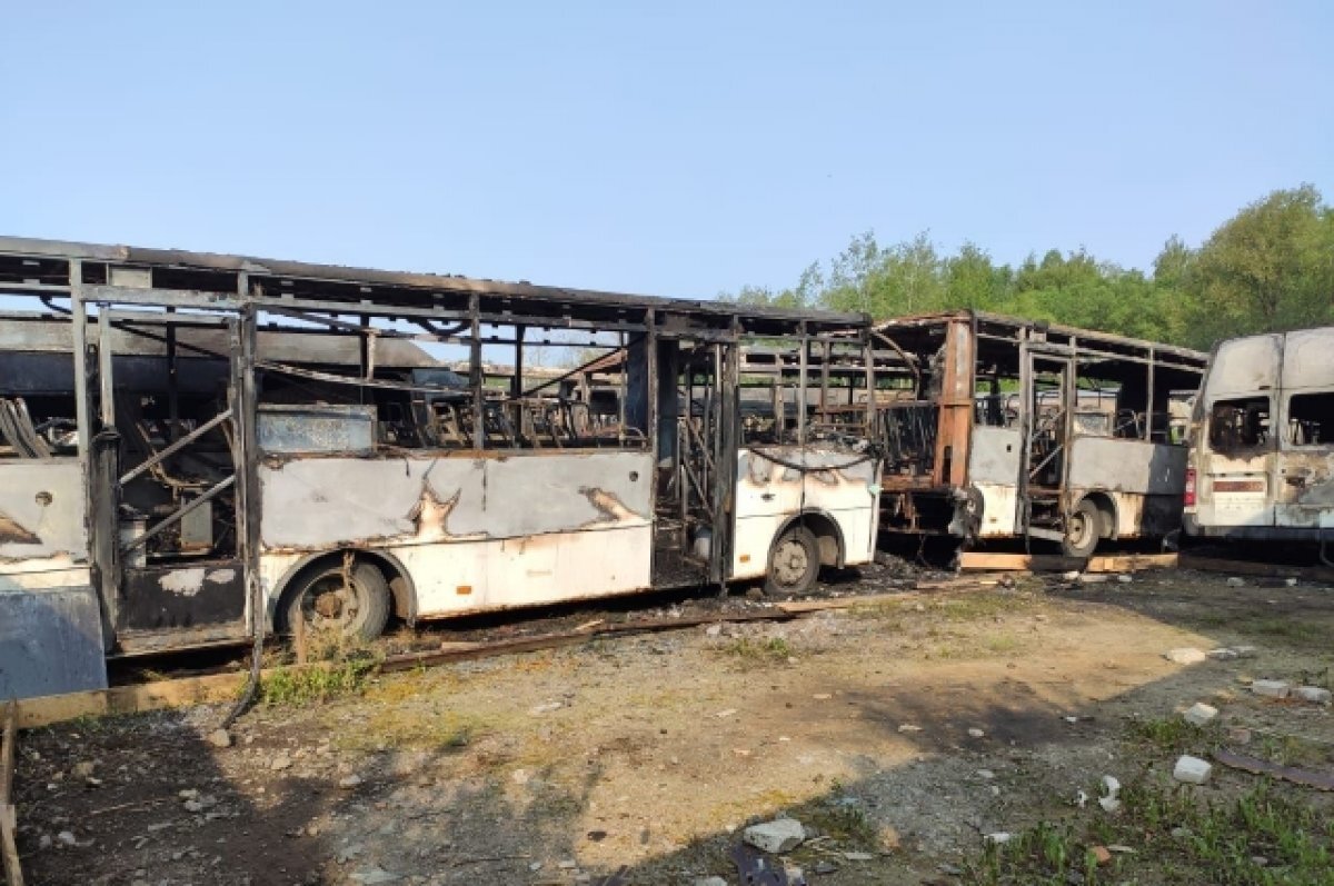    В подмосковном Ногинске на стоянке сгорели 37 автобусов и маршруток