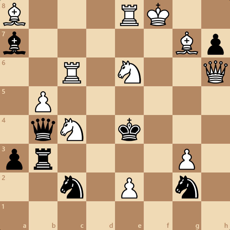 Задача по шахматам. Мат в 1 ход. Матуют белые.