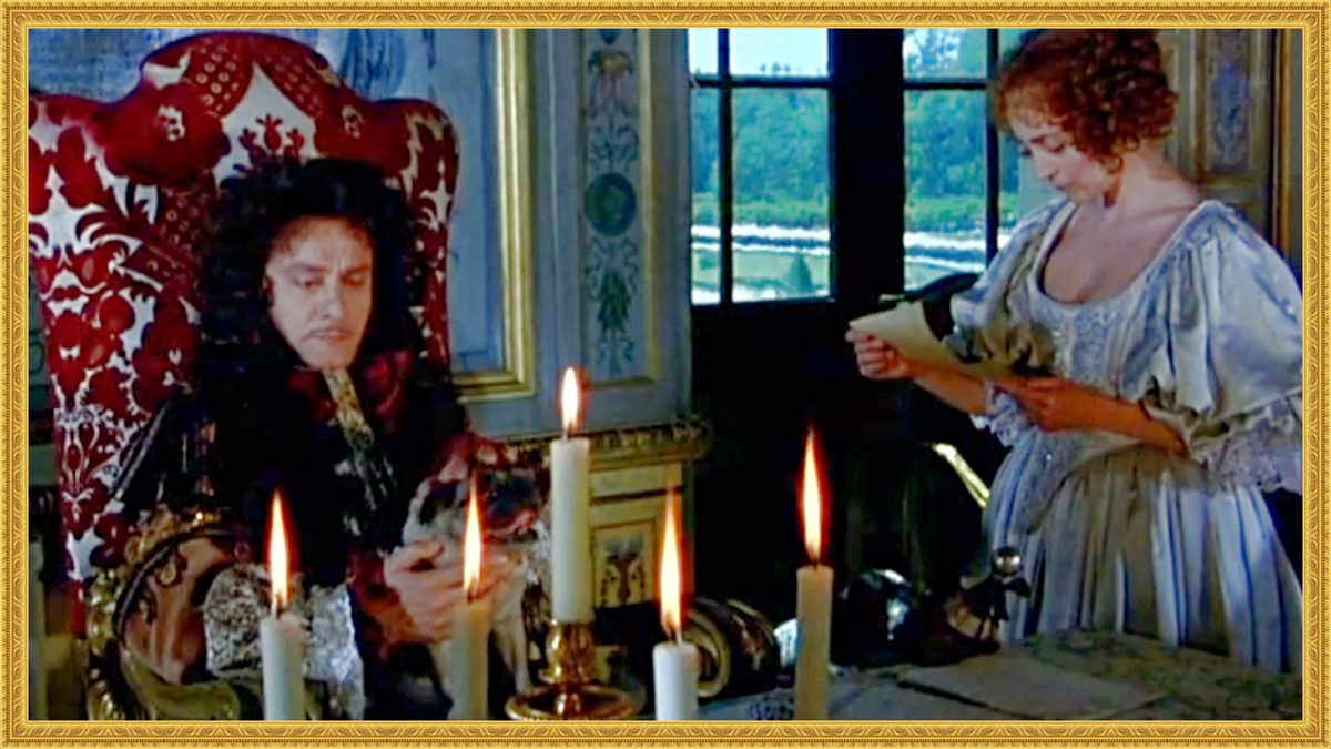 Франсуаза де Ментенон и король. Кадр из фильма L'allée du roi / «Королевская аллея». В российском прокате «Путь короля»,1996 г. Франция.