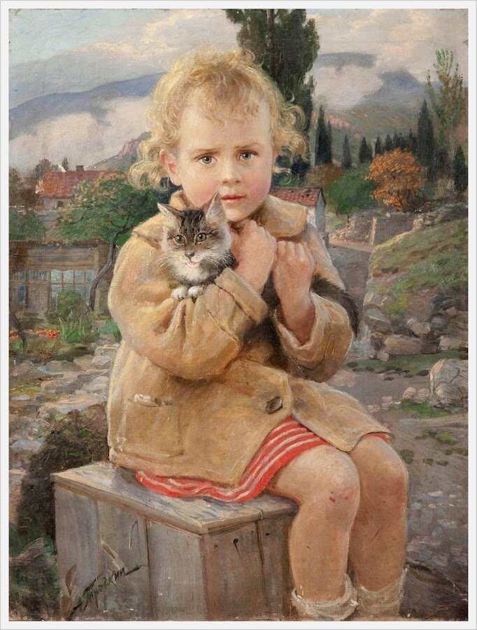 Анатолий Владимирович Трескин "Девочка с котёнком"